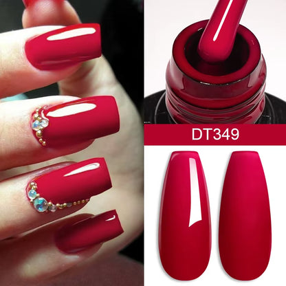 Different Red Shades Gel Nail Polish 7ml – Semi-Permanent Soak-Off UV Gel for Nails