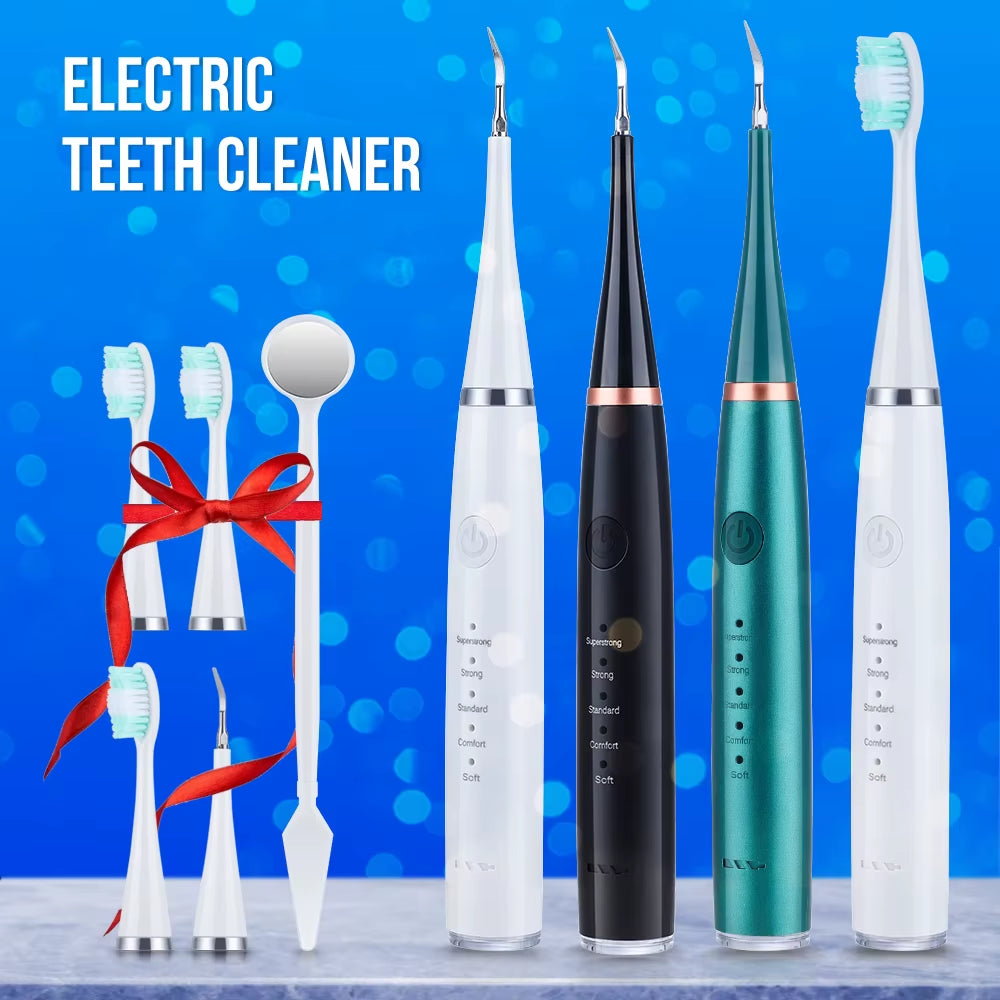 6-in-1 Ultrasonic Dental Cleaner – Electric Tartar & Plaque Remover with Sonic Toothbrush