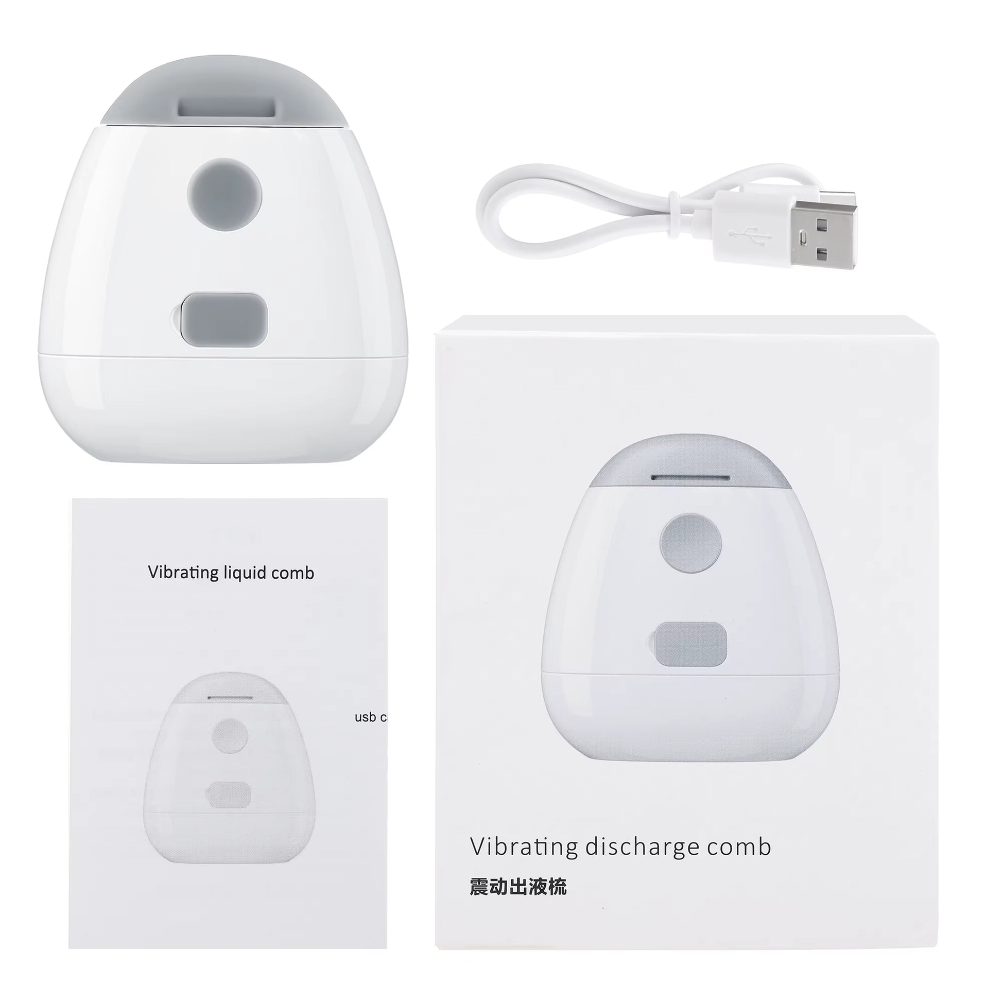 Red Light Therapy Hair Growth Comb – Electric Vibration Scalp Massager with Liquid Applicator