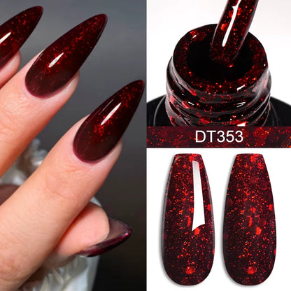 Different Red Shades Gel Nail Polish 7ml – Semi-Permanent Soak-Off UV Gel for Nails