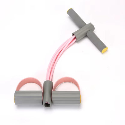 Yoga Pedal Resistance Band with 4 Tubes – Elastic Pull Rope Fitness Equipment for Abs, Arms, and Waist Workout