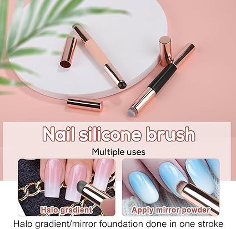 2PCS Silicone Lip & Concealer Brush Set – Reusable Double-Ended Applicators for Lipstick, Gloss, Balm & Blending