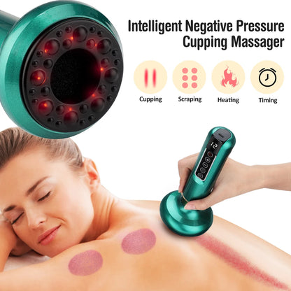 Electric Cupping & Guasha Massager | Infrared Heat Vacuum Suction Anti-Cellulite Slimming Massage Therapy
