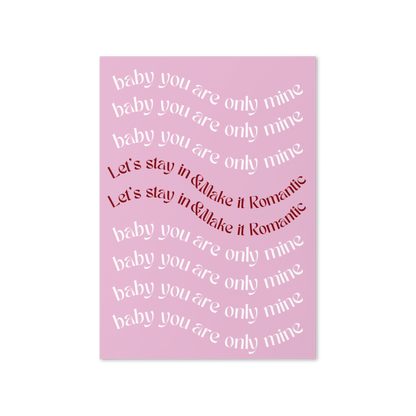 Lets Stay In Valentine's card
